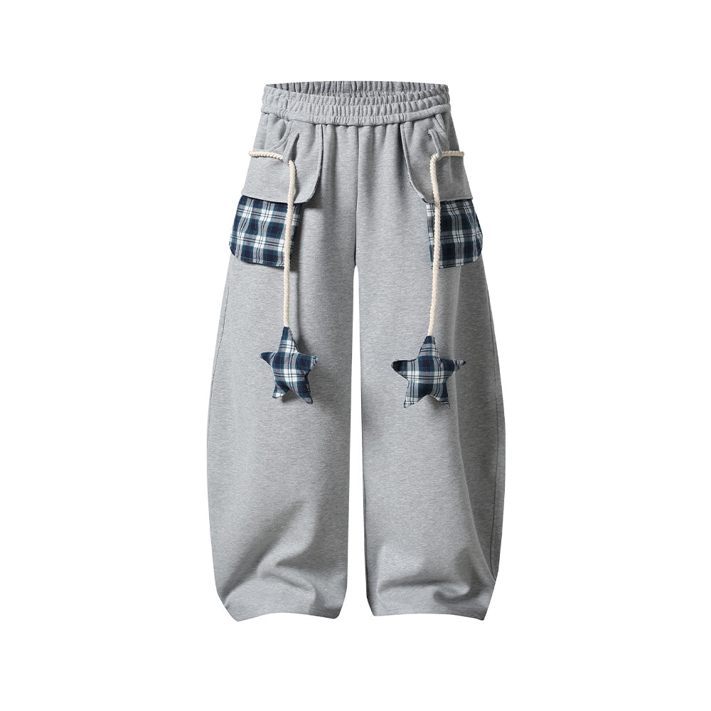 Color-blocked straight-leg sweatpants