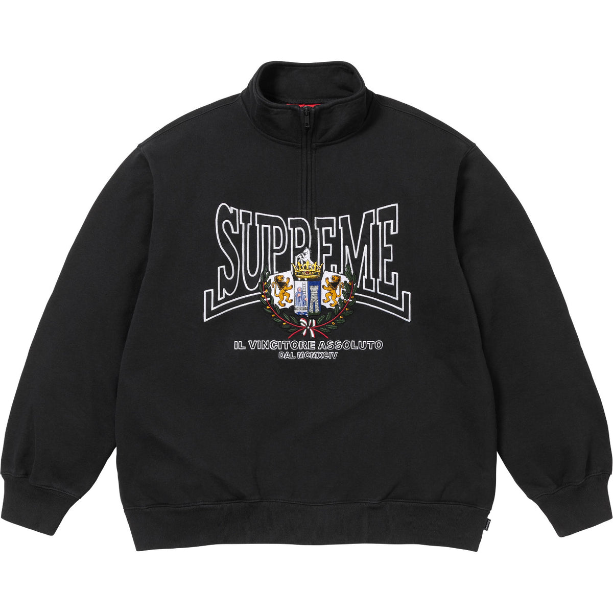 Supreme Crest Graphic Quarter‑Zip Sweatshirt