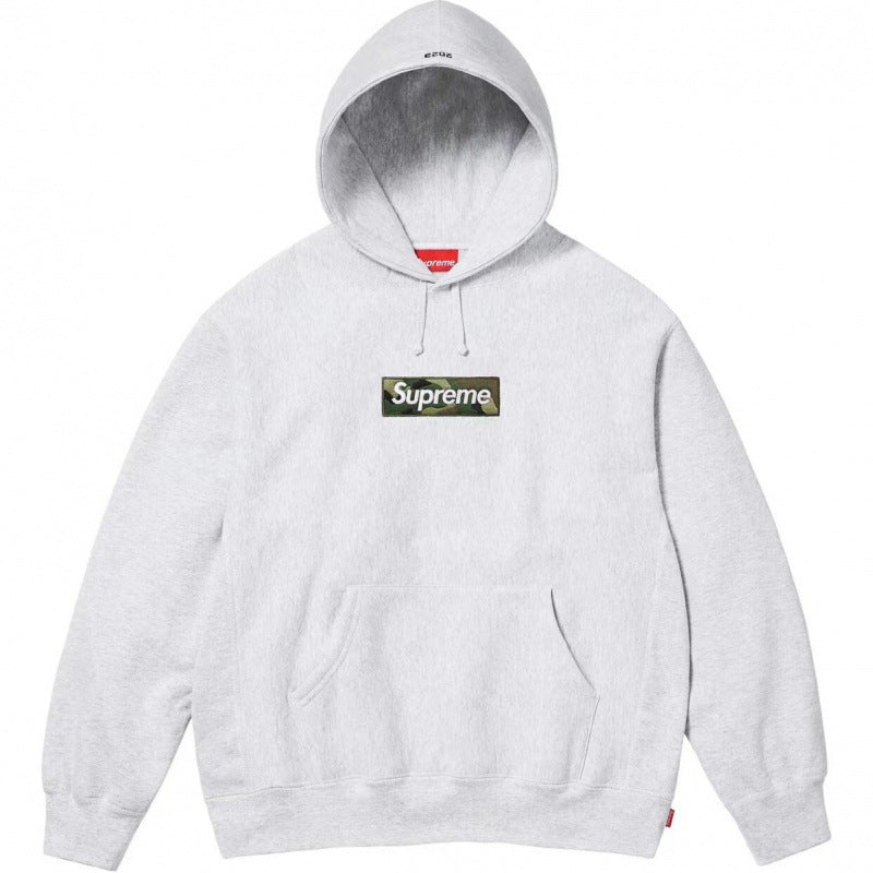 Supreme Camo Box Logo Pullover Hoodie Heather Grey
