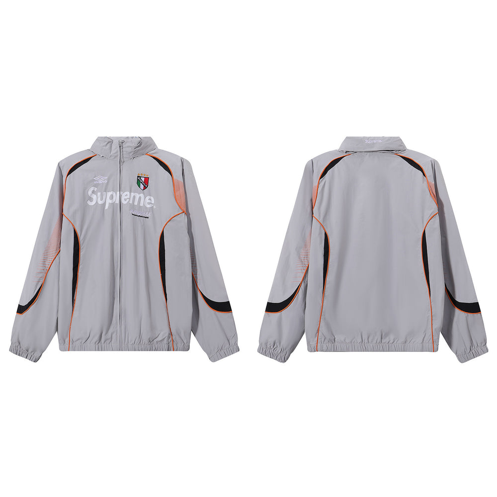 Cross border SUPREME collaboration Ducati racing jacket with zipper and cardigan, jacket with leg binding and casual pants set for men (2)