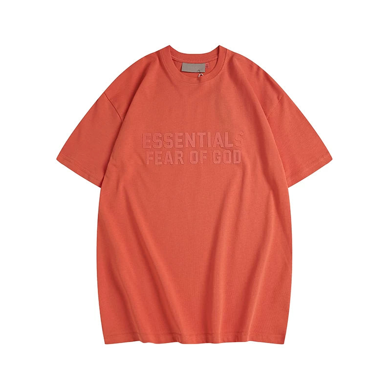 FOG Trendy ESSENTIALS Short sleeved Men's Letter Plush Couple T-shirt Women's American Trendy High Street Loose Versatile (2)