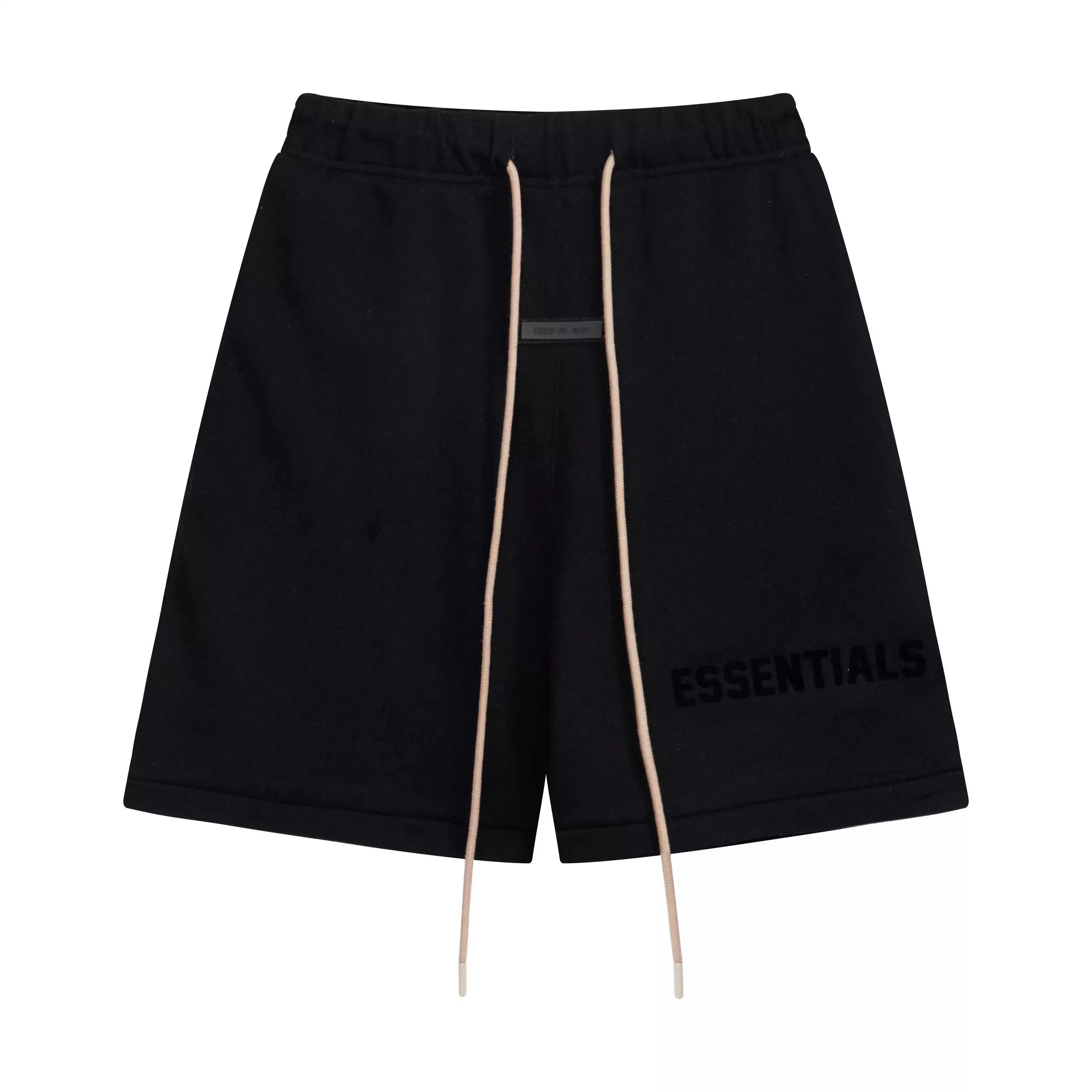 FOG double line ESSENTIALS new American looped silicone letter shorts for men and women loose casual five quarter pants