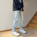 Men Jeans Slim-Fit Light Color Straight-Leg Overalls