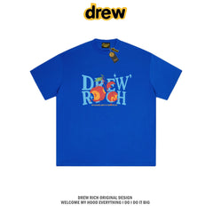 Drew Rich  light blue Peach Graphic Heavyweight Cotton Unisex T-shirt