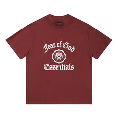 Fear of God Essentials Vintage Crest Graphic Mock Neck Short Sleeve T-Shirt