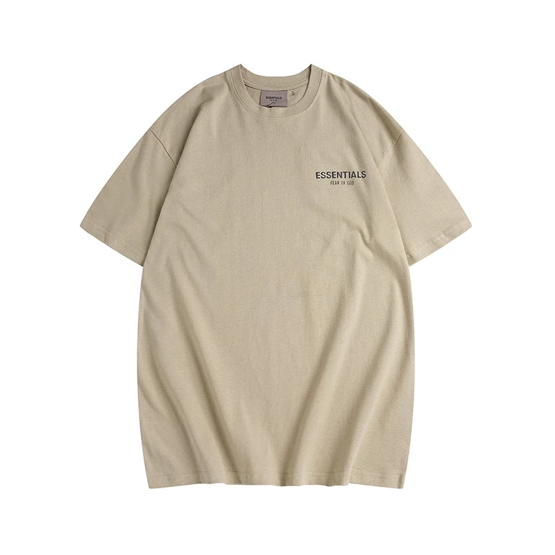 FOG double-line ESSENTIALS short-sleeved small-label letter printing high street loose casual summer half-sleeved men and women T-shirt (2)