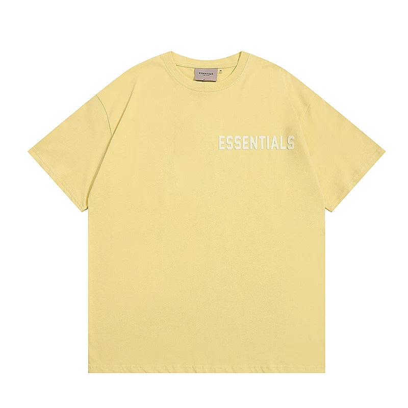 ESSENTIALS Double Line High Street American Loose Couple Trendy Brand FOG Pure Cotton T-shirt Short Sleeve Men's and Women's Summer Top (1)