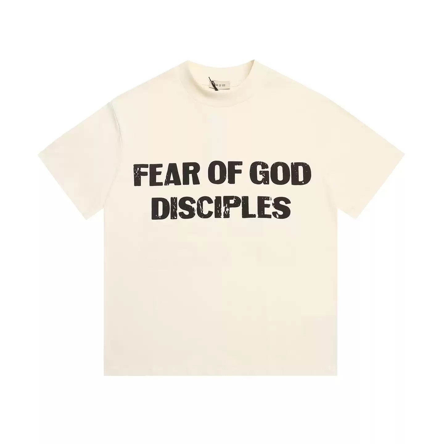 Fear of God Essentials Disciples Front and Back Letter Mock Neck Loose Short Sleeve T-Shirt