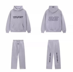 ESSENTIALS Light Grey 26 Graphic Wide‑Leg Tracksuit