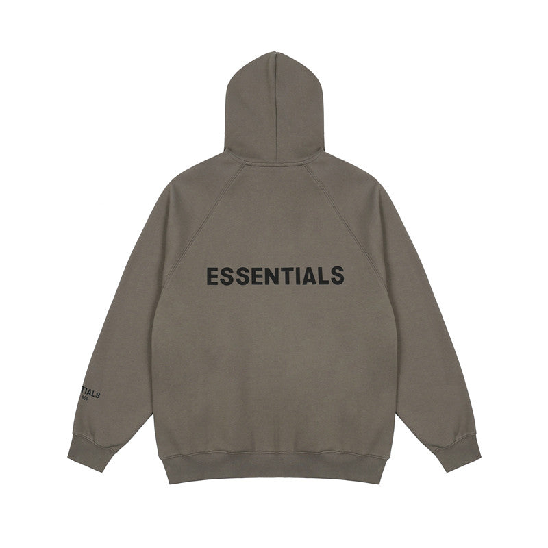 Fear Of God Essentials Taupe Sleeve Printed Logo Raglan Zip Up Hooded Jacket