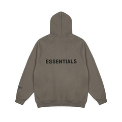 Fear Of God Essentials Taupe Sleeve Printed Logo Raglan Zip Up Hooded Jacket