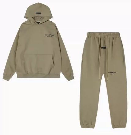 ESSENTIALS Earth‑Tone Hoodie Jogger Co‑ord Set