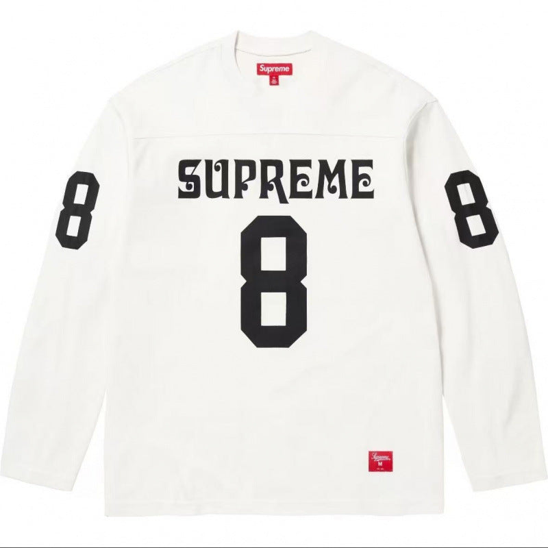 Supreme Number 8 Graphic Football Long‑Sleeve Top