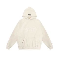 Fear of God Essentials Tonal Front Logo Pullover Hoodie Cream