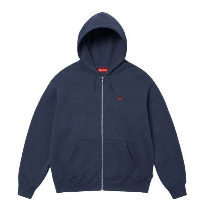 Supreme Small Box Logo Zip Hoodie Navy