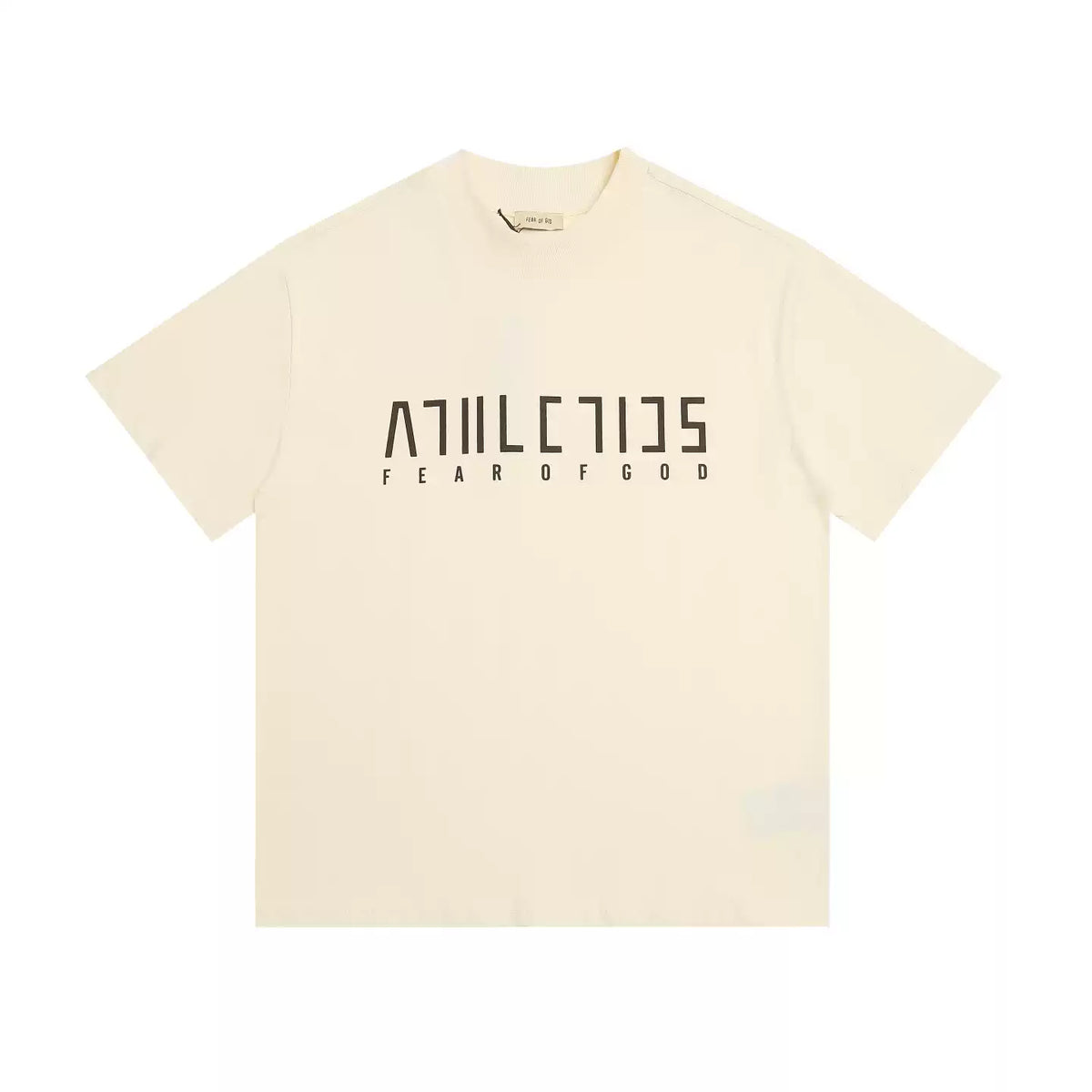 Fear of God Essentials Athletics Distorted Letter Mock Neck Loose Short Sleeve T-Shirt