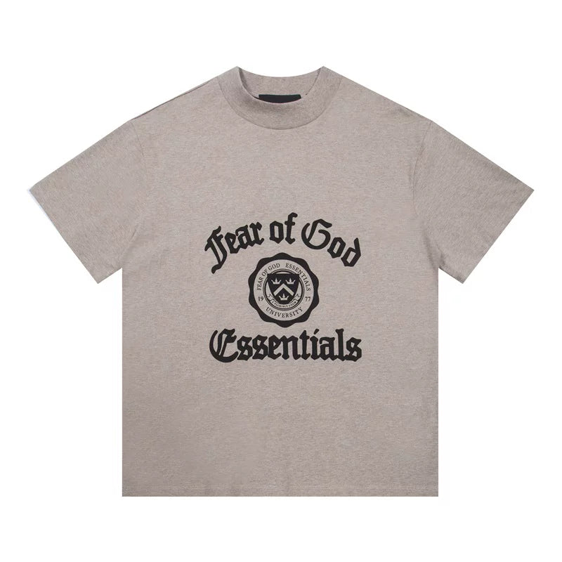 Fear of God Essentials Vintage Crest Graphic Mock Neck Short Sleeve T-Shirt