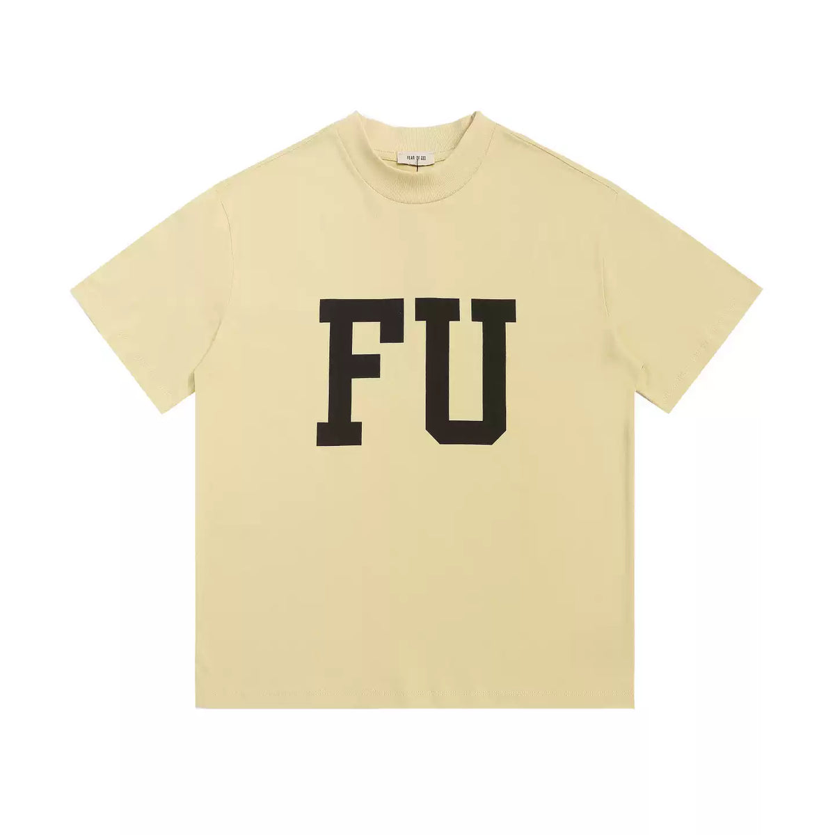Fear of God Essentials FU Front Letter Mock Neck Loose Short Sleeve T-Shirt