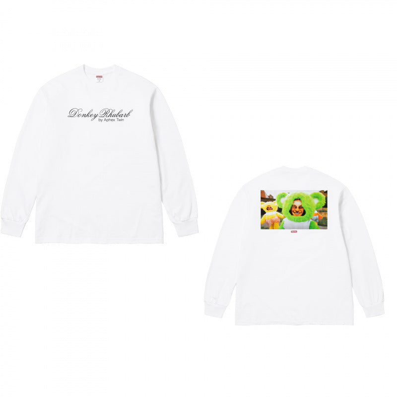 Supreme Aphex Twin White Donkey Rhubarb Long Sleeve Tee