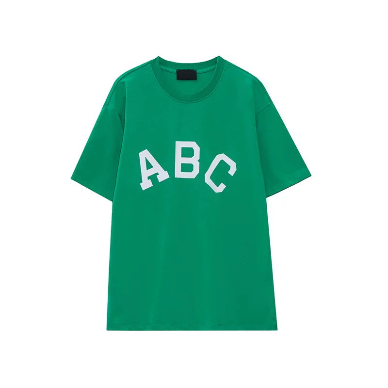 FEAR OF GOD Main Line ABC Letter Plush Cotton T-shirt FOG Summer High Street Loose Men and Women Couple Short Sleeves