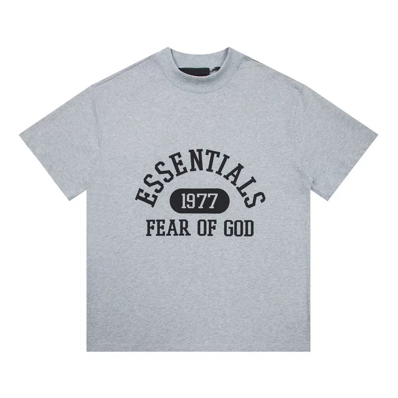 Fear of God Essentials 1977 Arch Logo Mock Neck Loose Short Sleeve T-Shirt