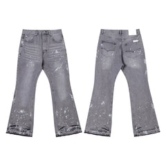 Gallery Dept Grey‑Wash Paint‑Splatter Flare Jeans