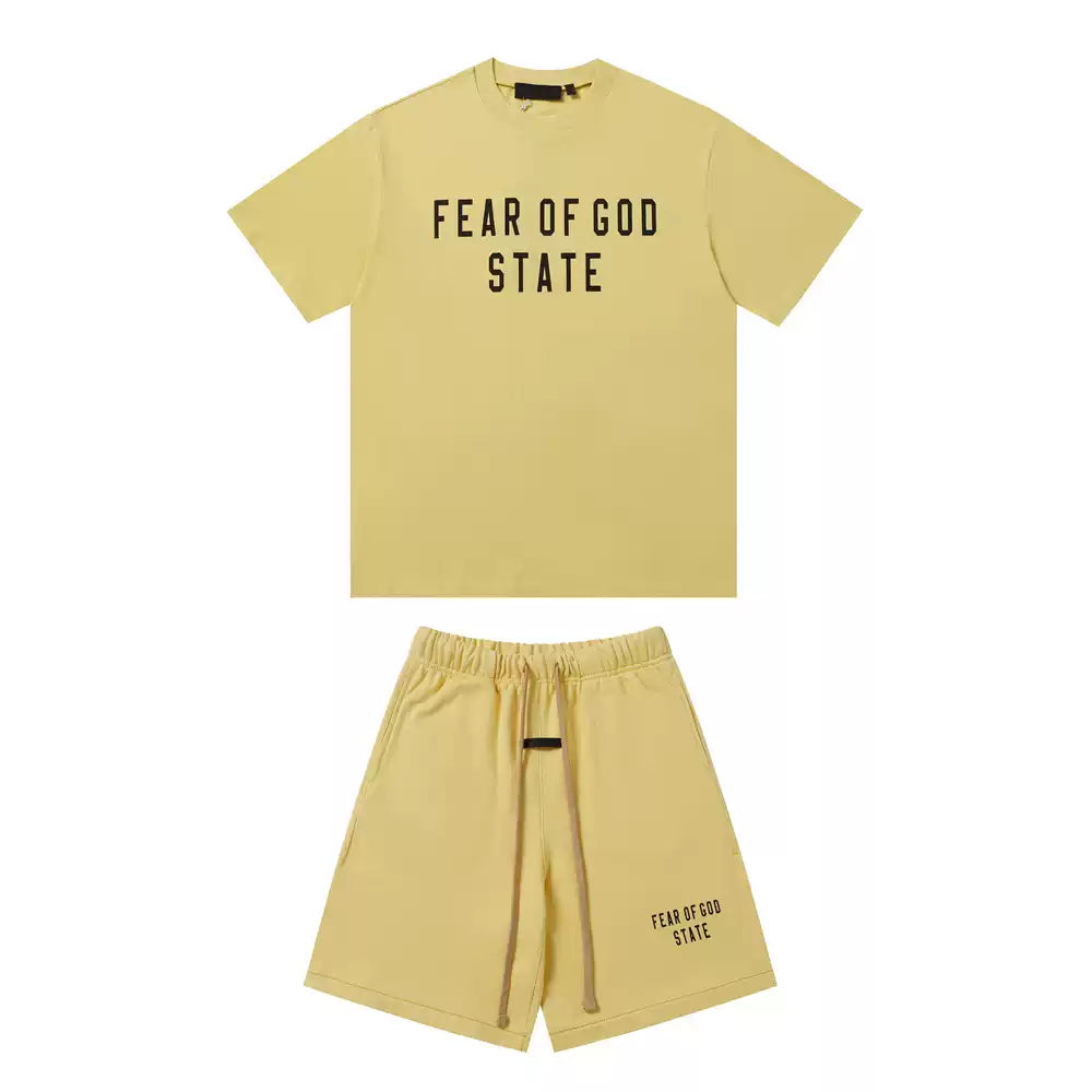 Fear Of God Essentials State Printed Short Sleeve Tracksuit