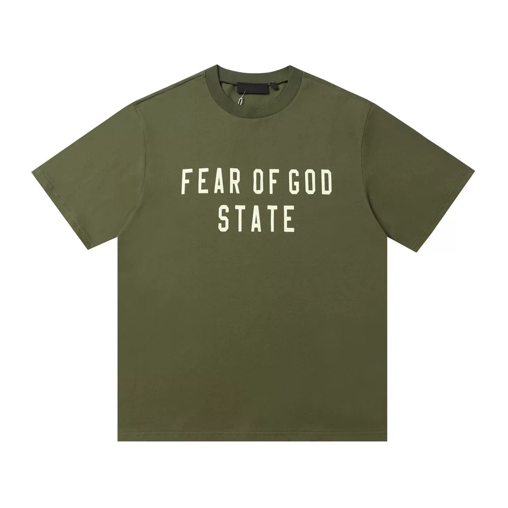 FOG ESSENTIALS Double Line Sports and Leisure Set, Advanced Loose Round Neck Short sleeved T-shirt, Pure Cotton Shorts, Trendy (3)