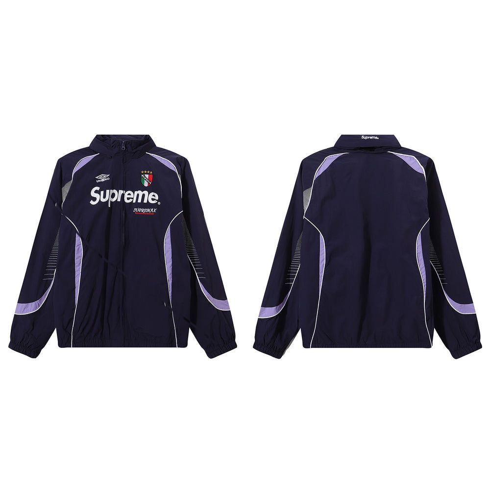 Cross border SUPREME collaboration Ducati racing jacket with zipper and cardigan, jacket with leg binding and casual pants set for men (3)