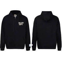 GALLERY DEPT LOGO ZIP UP HOODIE BLACK