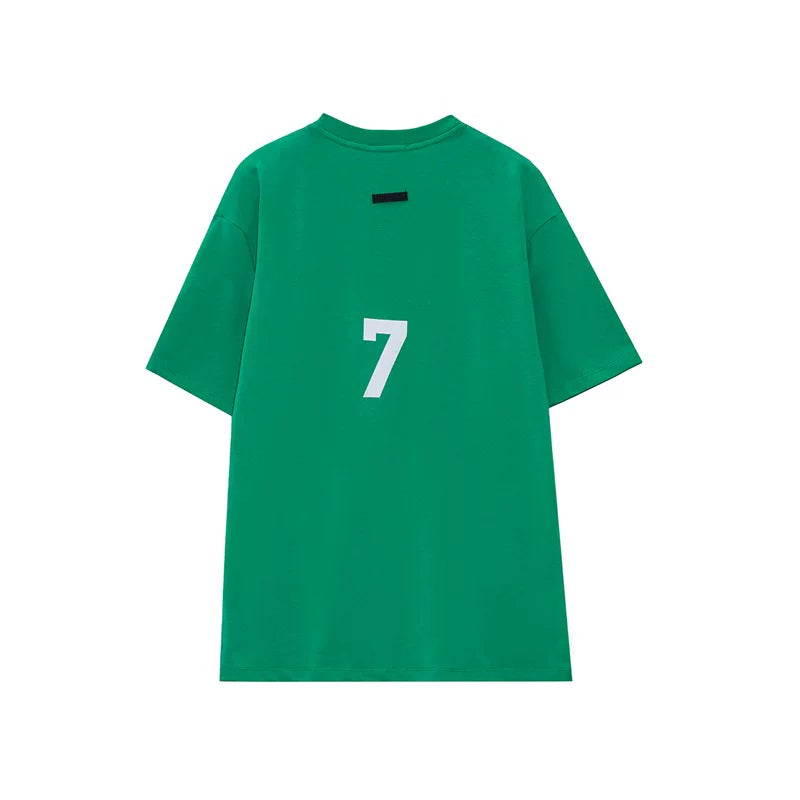 FEAR OF GOD Main Line ABC Letter Plush Cotton T-shirt FOG Summer High Street Loose Men and Women Couple Short Sleeves
