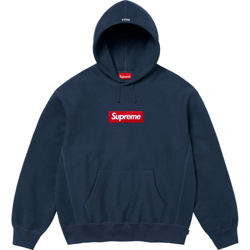 Supreme Navy Red Box Logo Pullover Hoodie