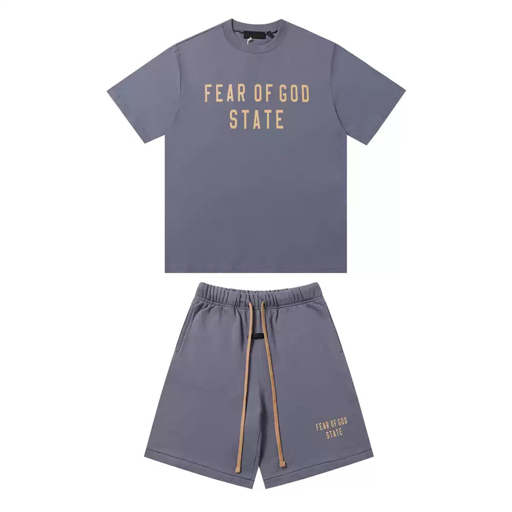 Fear Of God Essentials State Graphic Matching Short Outfit