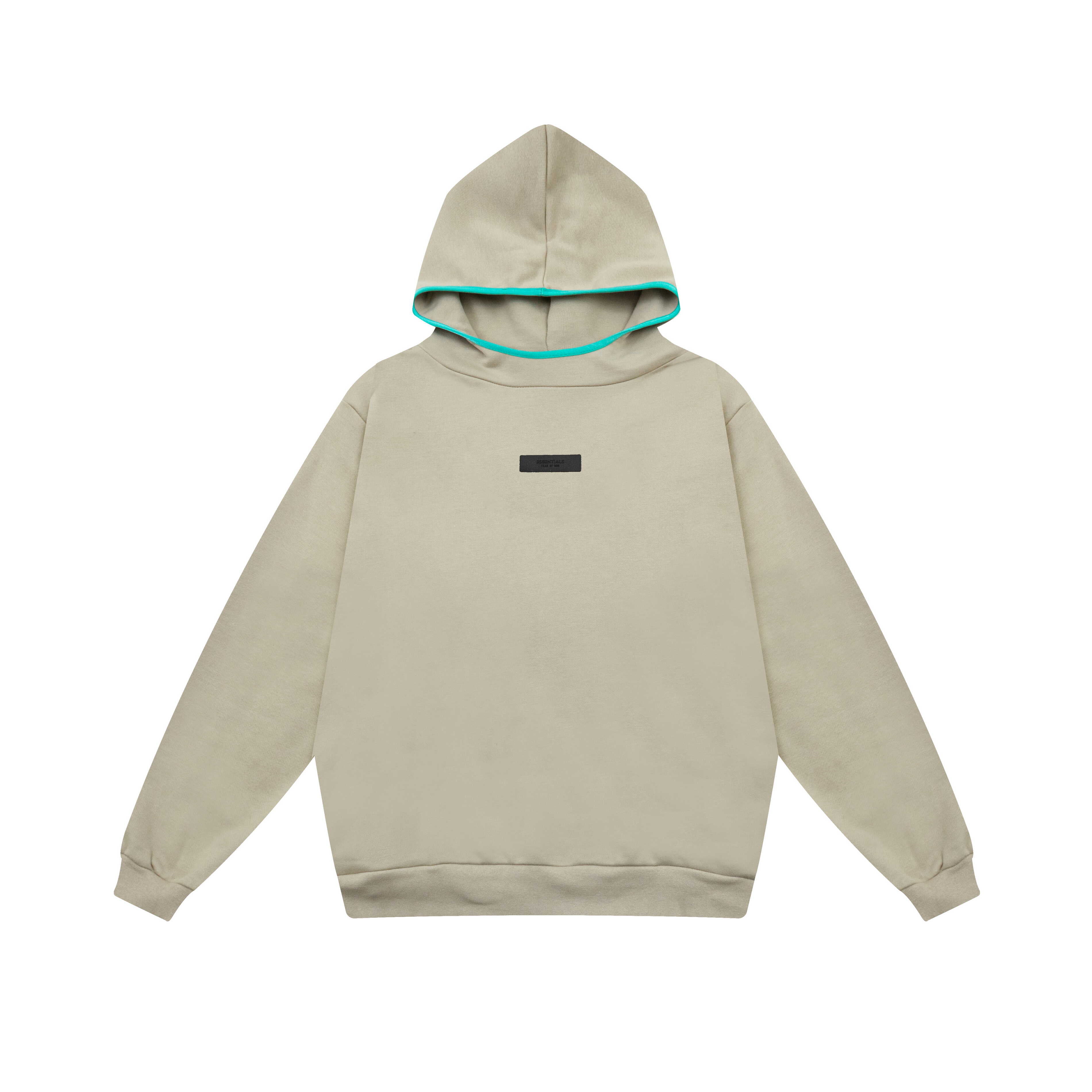 Fear of God Essentials Square Patch Contrast Hood Trim Hoodie Beige