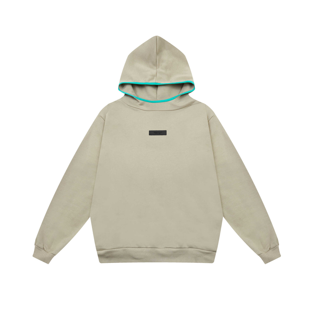Fear of God Essentials Square Patch Contrast Hood Trim Hoodie Beige