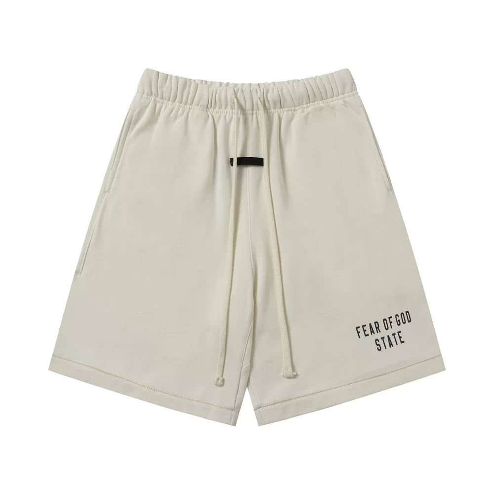 FOG ESSENTIALS Double Line Sports and Leisure Set, Advanced Loose Round Neck Short sleeved T-shirt, Pure Cotton Shorts, Trendy (7)