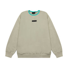 Fear Of God Essentials Turquoise Contrast Neck Label Crewneck Sweatshirt