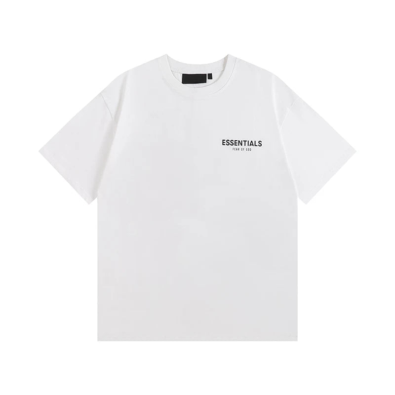 FOG Double Line ESSENTIALS Short sleeved Men's Summer Trendy Brand Couple American Men's White Short sleeved T-shirt Women