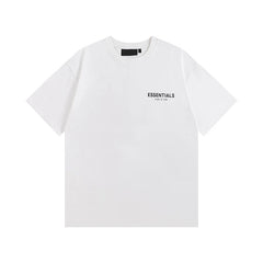FOG Double Line ESSENTIALS Short sleeved Men's Summer Trendy Brand Couple American Men's White Short sleeved T-shirt Women