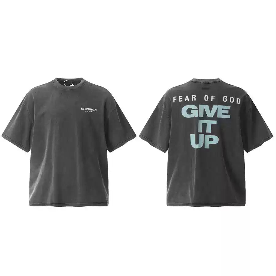 Fear of God Essentials GIVE IT UP Back Letter Graphic Loose Crew Neck Short Sleeve T-Shirt