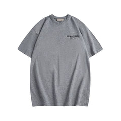 ESSENTIALS Double Line High Street American Loose Couple Trendy Large Size Plush T-shirt Short Sleeve Men's Summer (2)