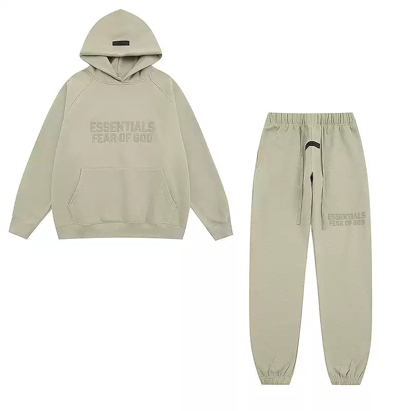 ESSENTIALS Sage Tone Embossed Logo Tracksuit