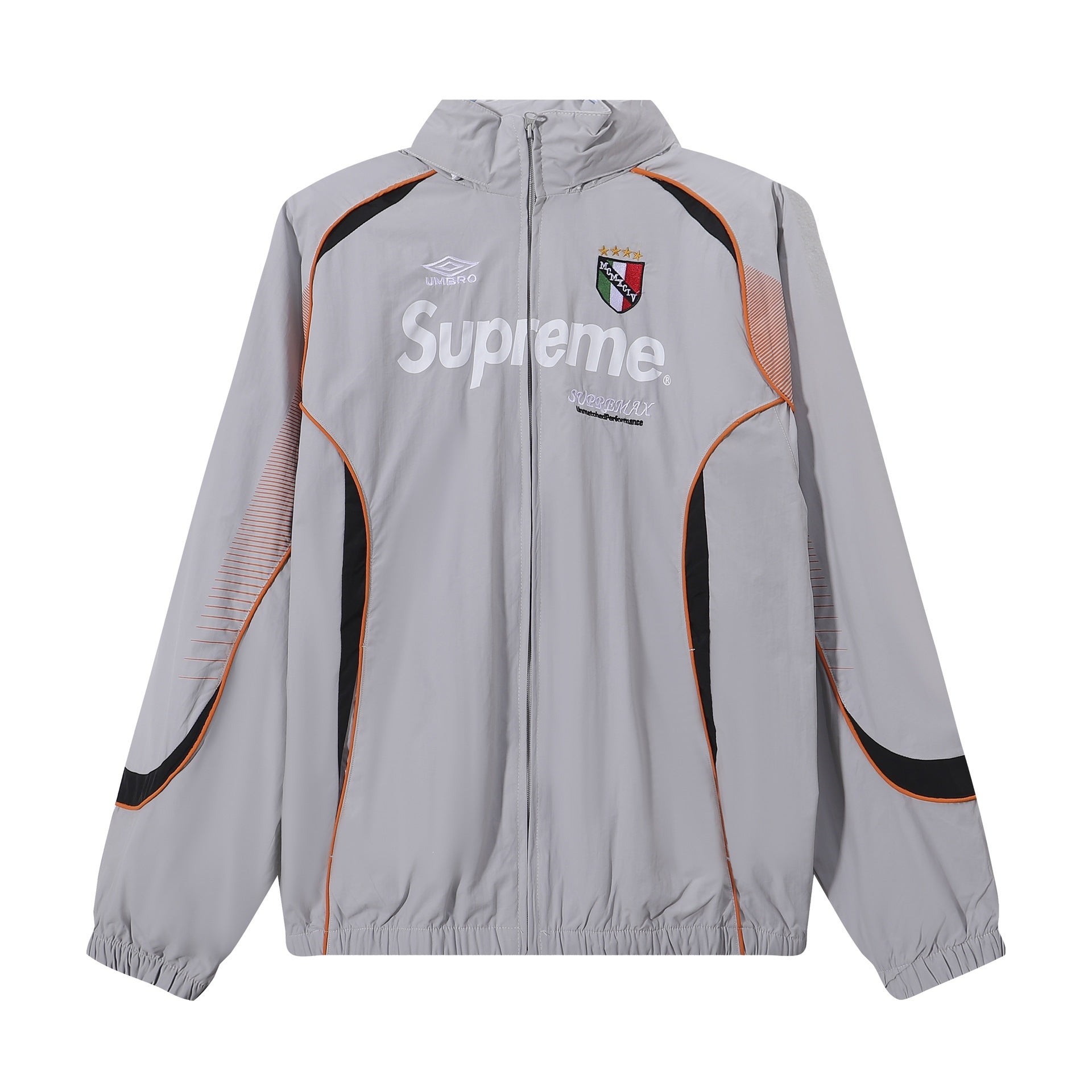 Supreme Racing Zip‑Up Track Jacket Grey