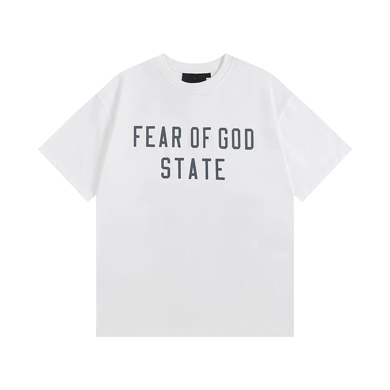 FOG Double Line ESSENTIALS Short Sleeve European and American High Street Loose Summer Couple Round Neck T-shirt Cotton Half Sleeve Men and Women (1)