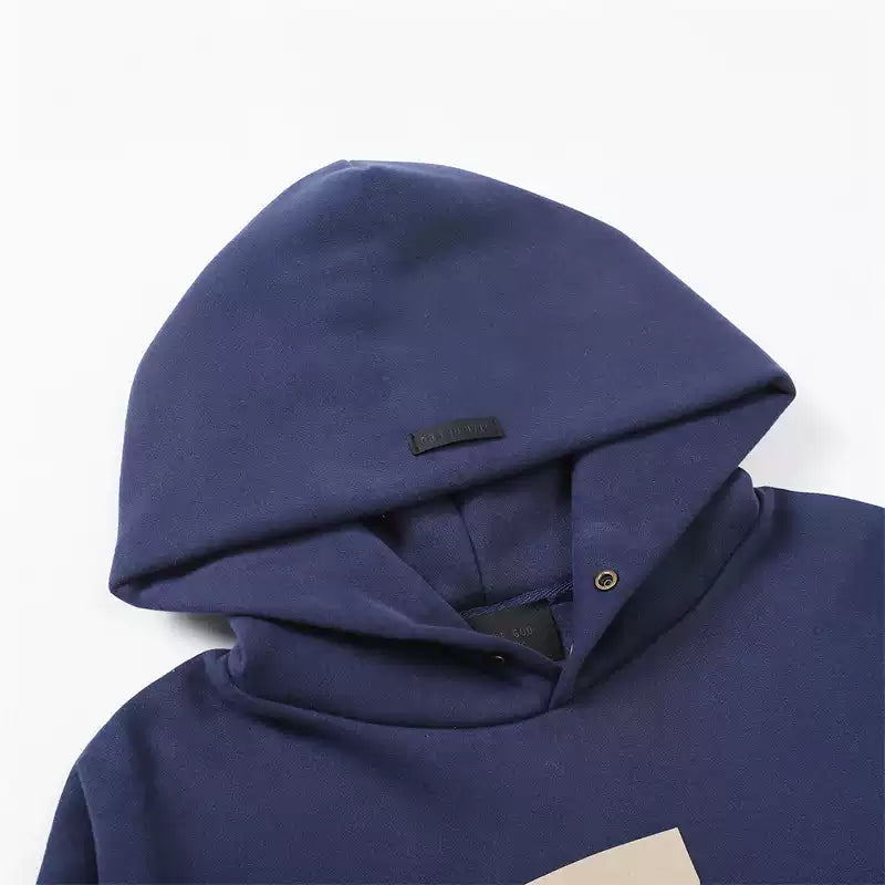 Fear Of God Essentials Front Large Number 7 Graphic Navy Pullover Hoodie