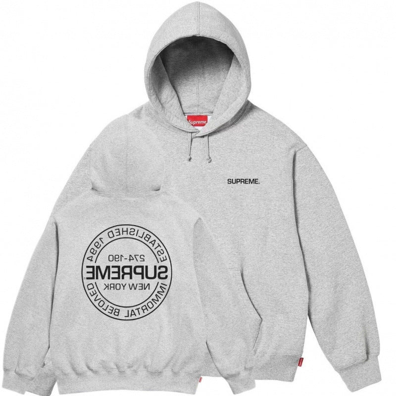 Supreme Grey New York Circular Seal Hoodie