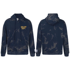 GALLERY DEPT TIE DYE ZIP UP HOODIE NAVY