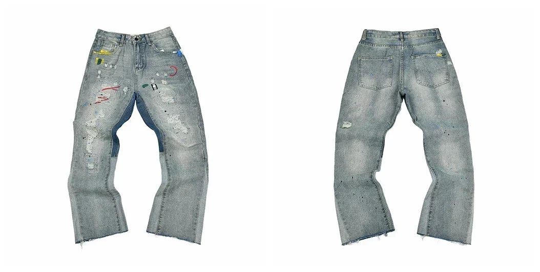 Gallery Dept Paint Splatter Distressed Jeans