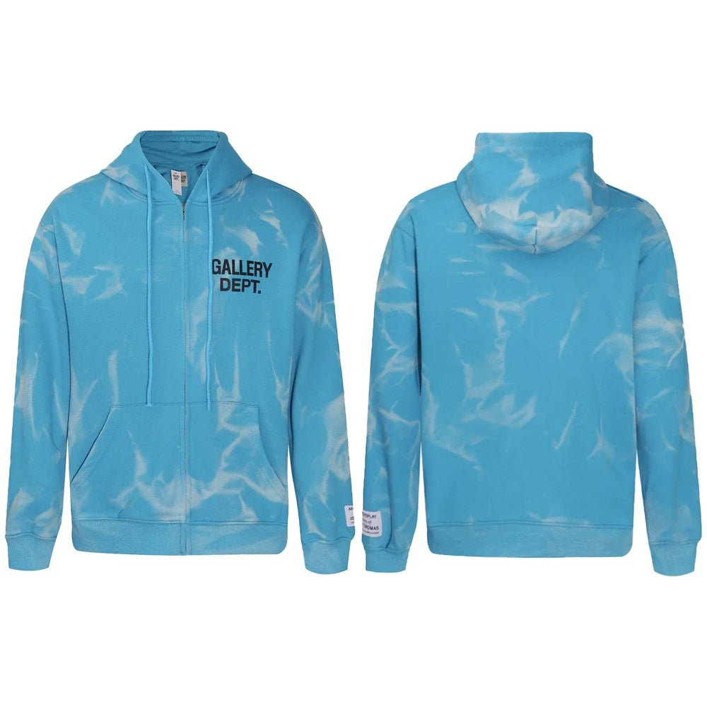 GALLERY DEPT TIE DYE ZIP UP HOODIE NAVY