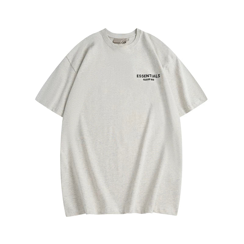 ESSENTIALS Double Line High Street American Loose Couple Trendy Large Size Plush T-shirt Short Sleeve Men's Summer (1)